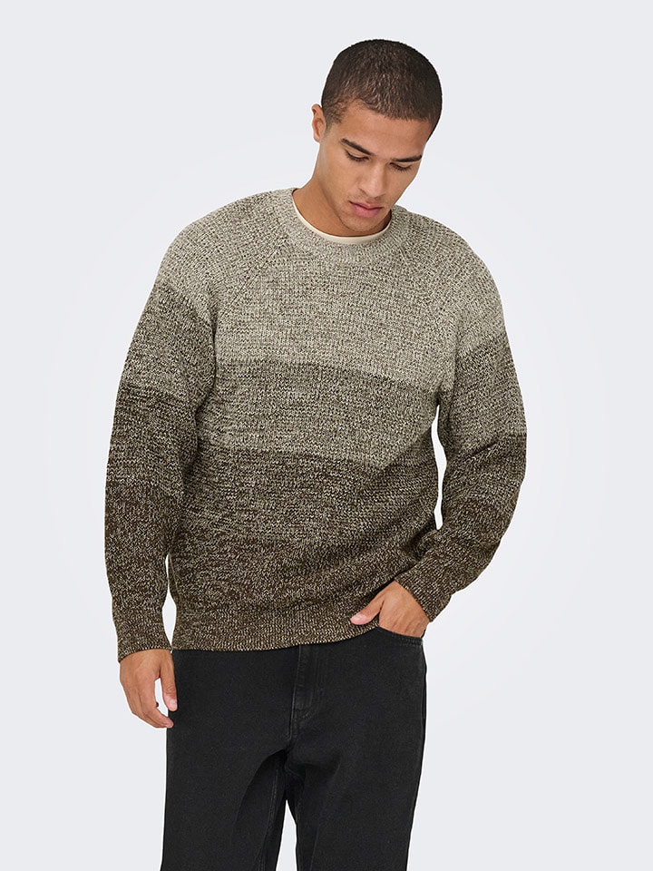ONLY & SONS Sweter "Birk" w kolorze ciemnobrązowym rozmiar: M