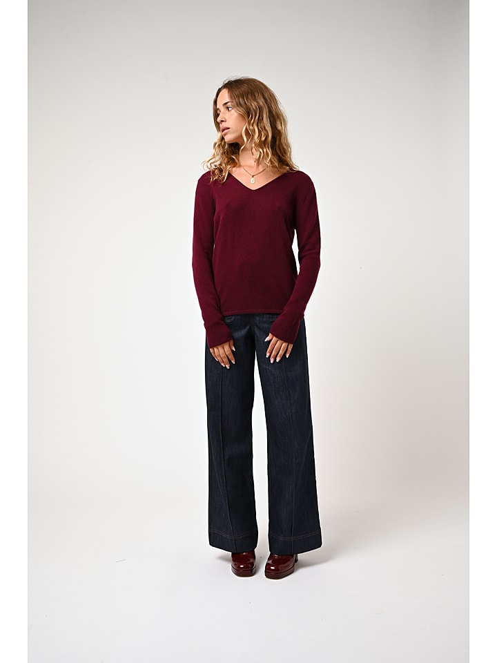 AUTHENTIC CASHMERE Kaszmirowy sweter "Galise" w kolorze bordowym rozmiar: L