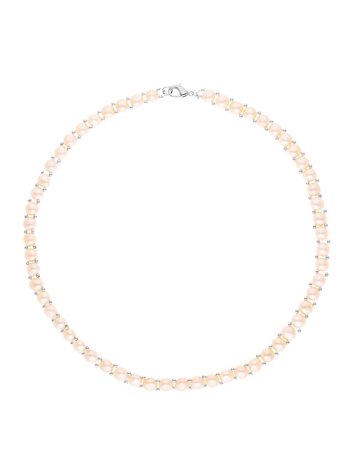Mitzuko Naszyjnik perłowy w kolorze jasnoróżowym - dł. 40 cm rozmiar: onesize