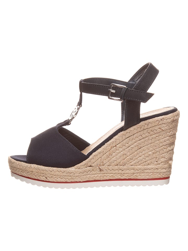 Tom Tailor Sandały w kolorze granatowym na koturnie rozmiar: 42