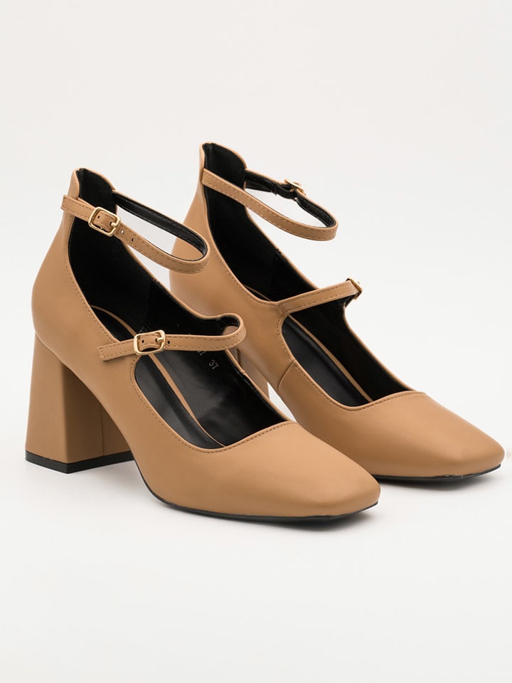 Bellucci Czółenka w kolorze jasnobrązowym z paskiem rozmiar: 36