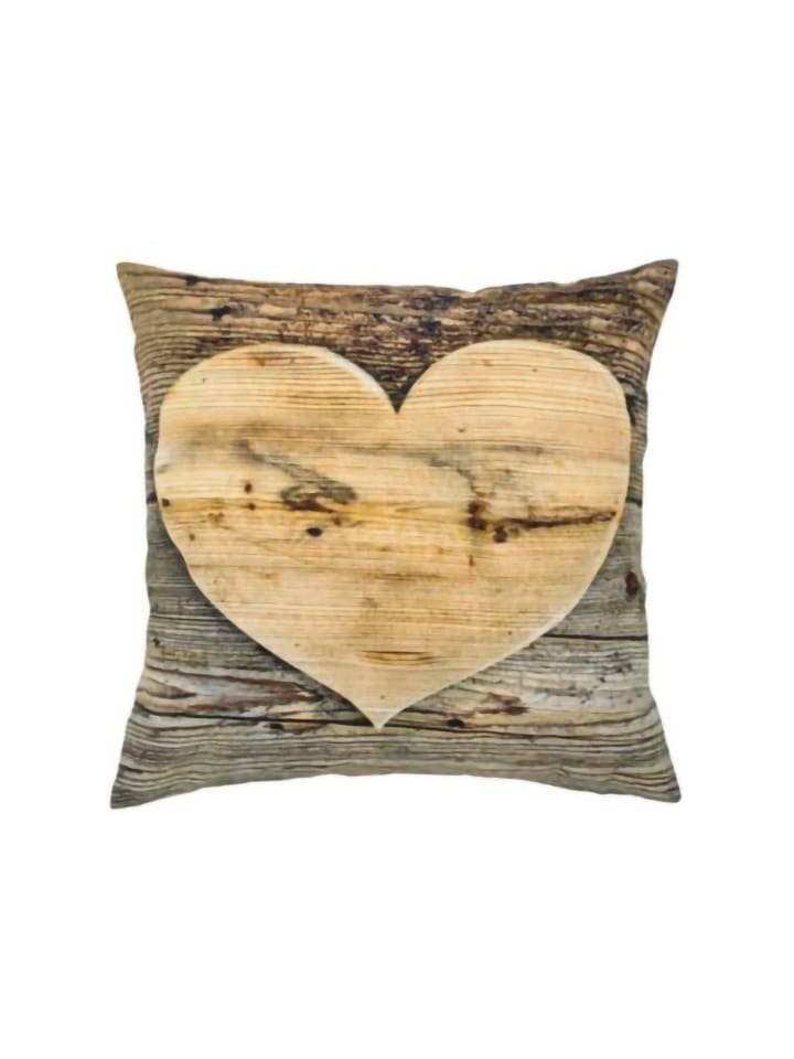 Mars & More Poduszka "Heart" w kolorze brązowym - 33 x 33 cm rozmiar: onesize