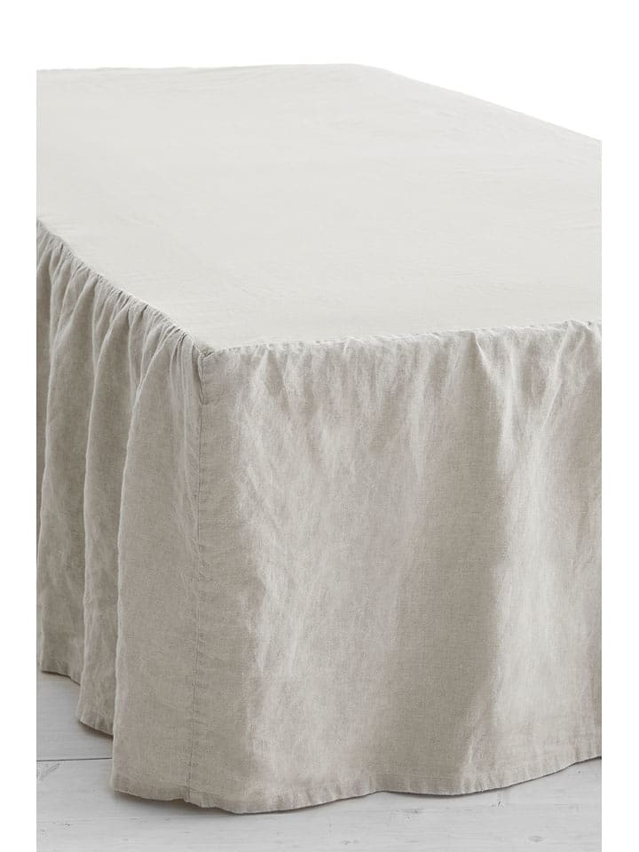 Ellos Home Lniana falbana "Candice" w kolorze kremowym na łóżko rozmiar: 90x200 cm