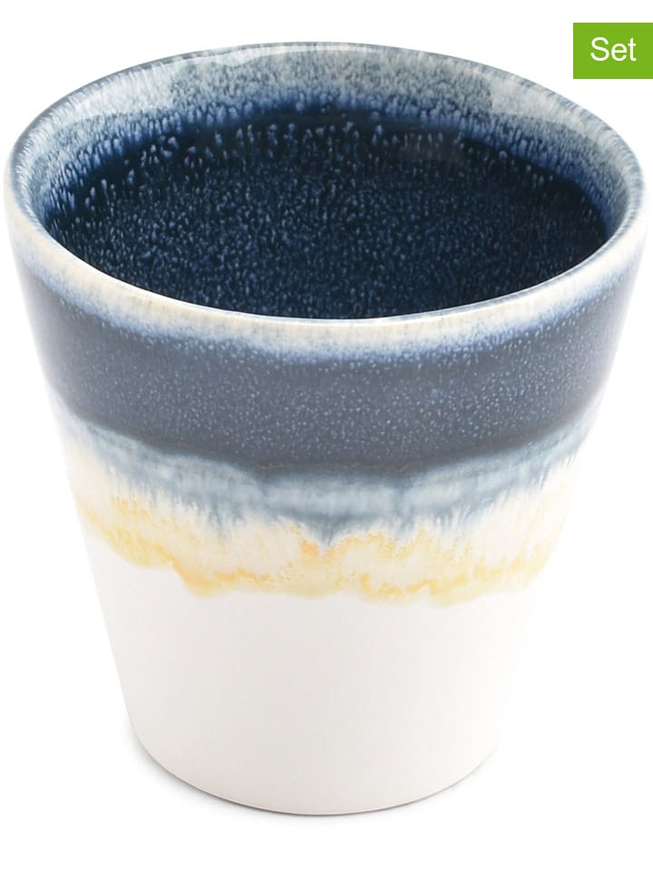 Salt and Pepper Kubki (4 szt.) "Flow" w kolorze biało-granatowym - 180 ml rozmiar: onesize