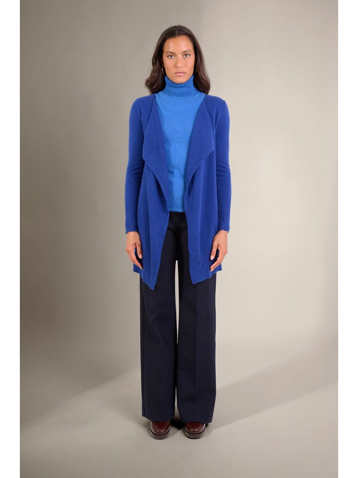 Perfect Cashmere Kaszmirowy kardigan "Abigail" w kolorze niebieskim rozmiar: L