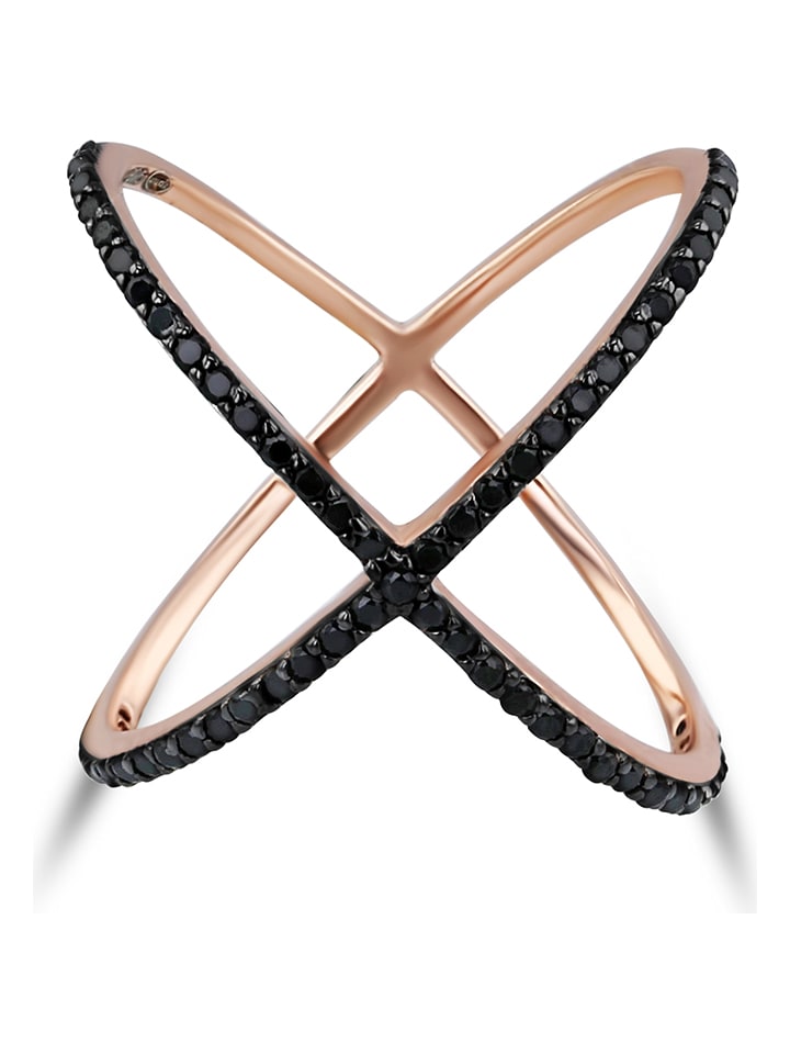 DI GIORGIO Pozłacany pierścionek z cyrkoniami rozmiar: 56