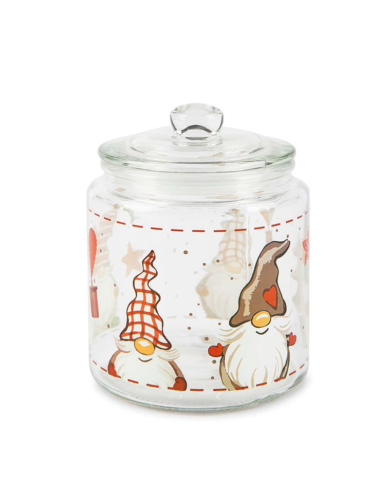 Trendy Kitchen by EXCÉLSA Słoik "Gnomo" w kolorze czerwonym - 1 l rozmiar: onesize