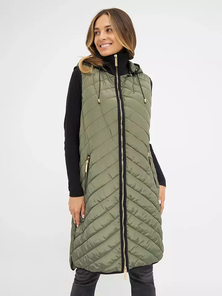 TicketWOMAN Kamizelka pikowana "Karinie" w kolorze khaki rozmiar: 38