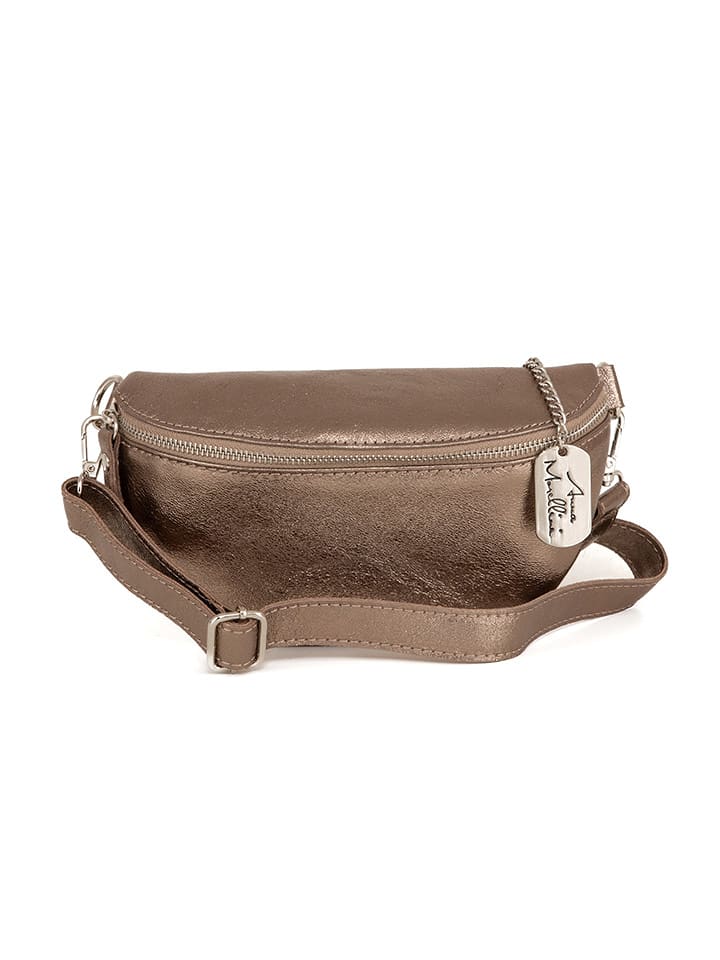 Anna Morellini Skórzana saszetka "Azzurra" w kolorze jasnobrązowym - 21 x 13 x 6 cm rozmiar: onesize