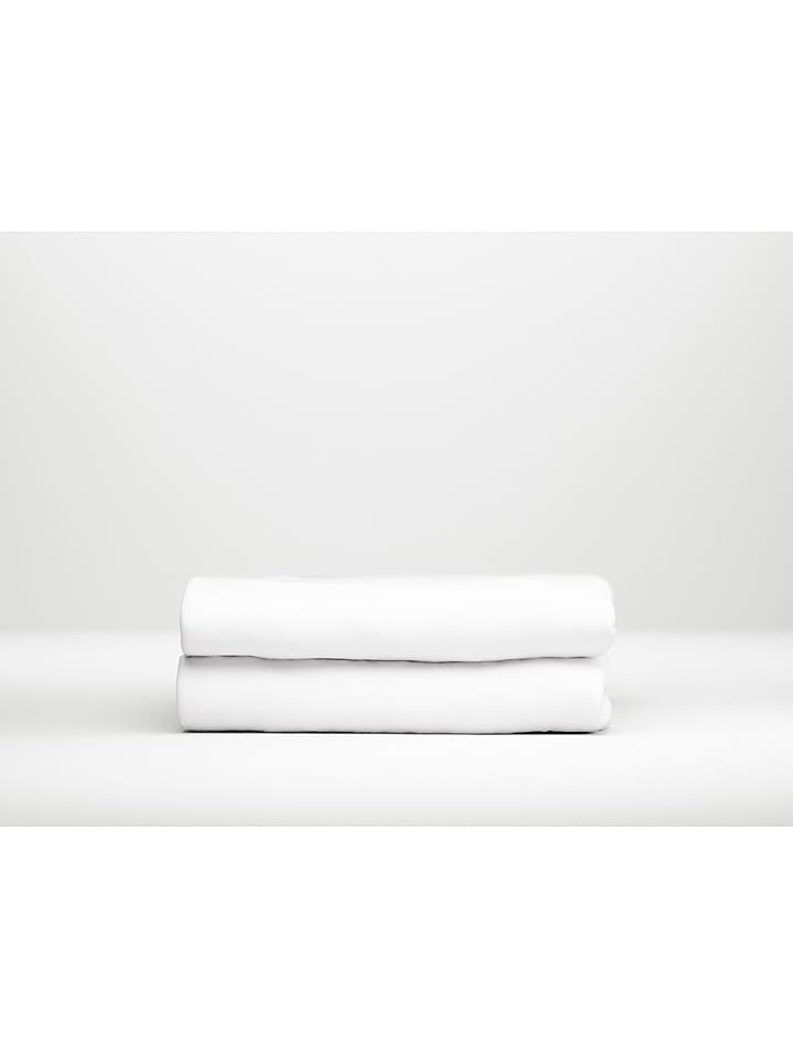 Zo!Home Satynowe prześcieradło "Satinado" w kolorze białym na topper z gumką rozmiar: 90x200 cm