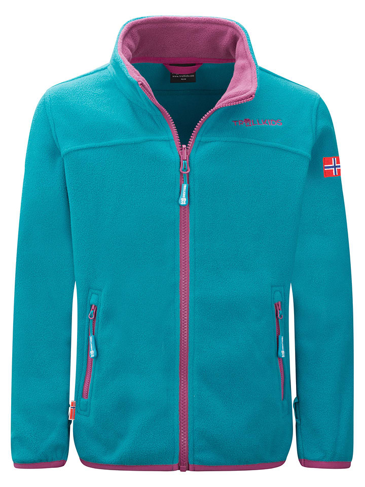 Trollkids Kurtka polarowa "Oppdal" w kolorze turkusowym rozmiar: 140