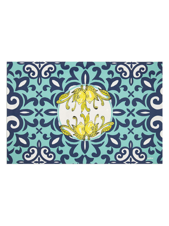 EXCELSA Dywanik łazienkowy "Amalfi" w kolorze niebieskim - 52 x 80 cm rozmiar: onesize