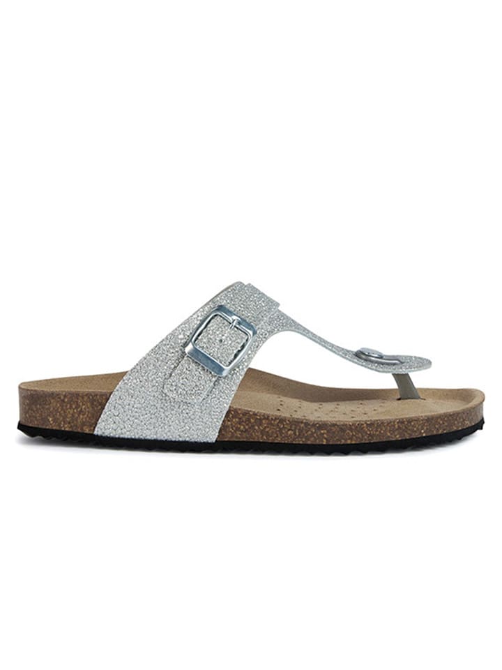 Geox Skórzane japonki "Brionia" w kolorze srebrnym rozmiar: 39