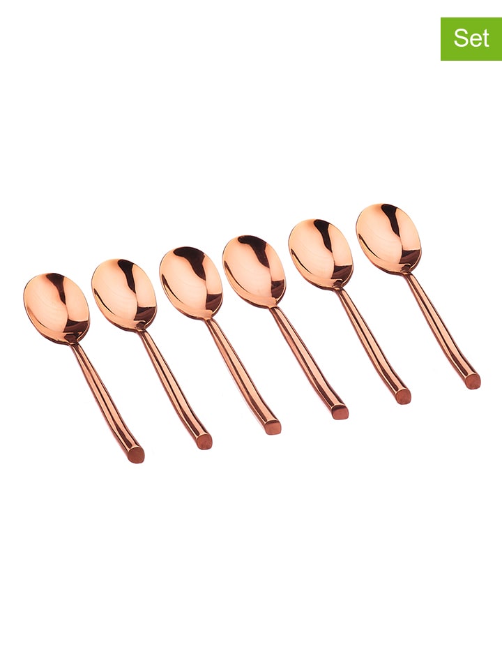 Björn Łyżeczki (6 szt.) "Knut" w kolorze miedzianym do kawy - dł. 14 cm rozmiar: onesize