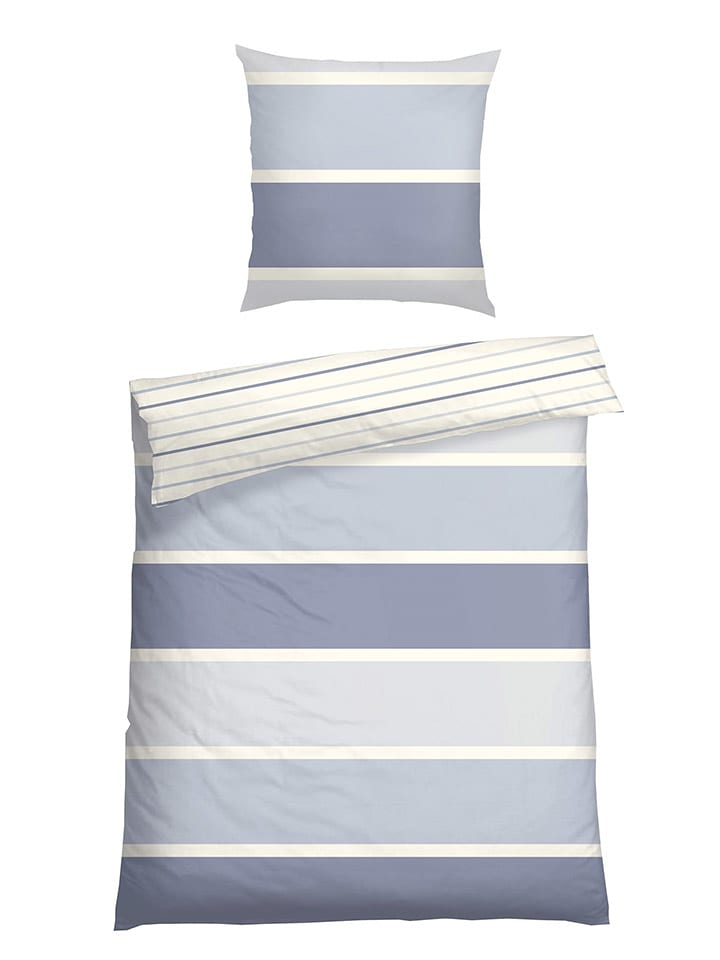 Schiesser Komplet pościeli flanelowej "Brody" w kolorze fioletowym rozmiar: 155x220 cm