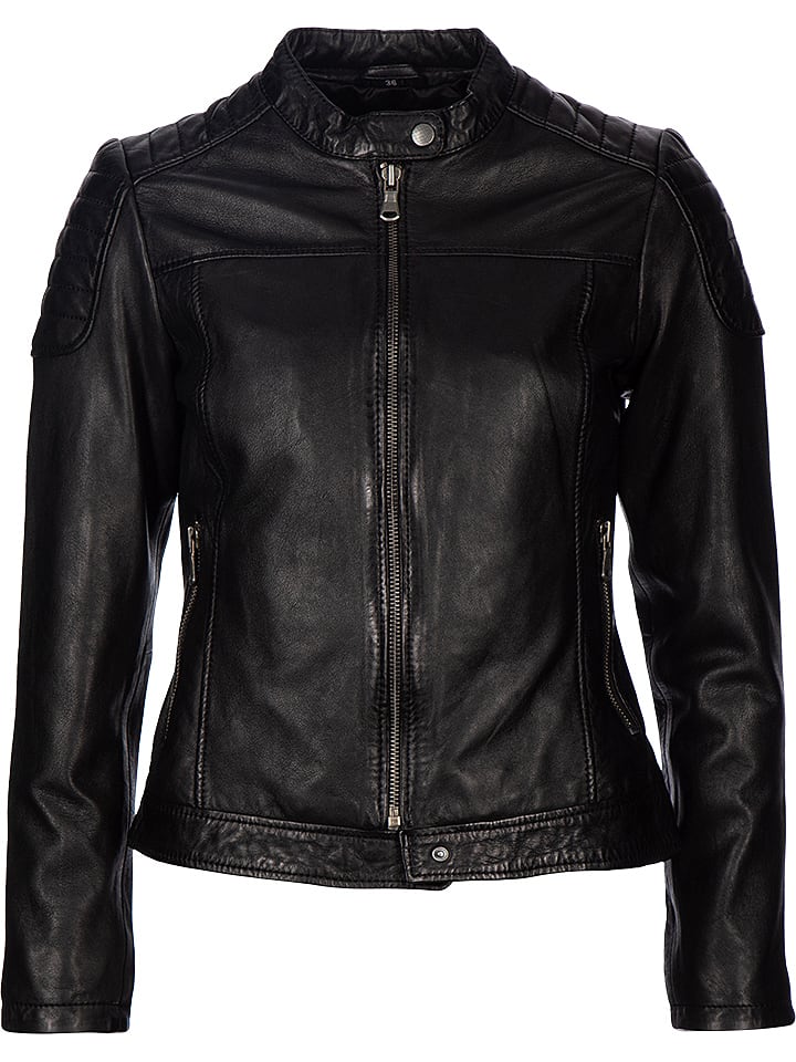 7eleven Skórzana kurtka "Stylla" w kolorze czarnym rozmiar: 34