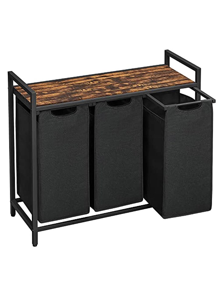 Songmics Kosz w kolorze czarno-brązowym na pranie - 92,5 x 71 x 33 cm rozmiar: onesize