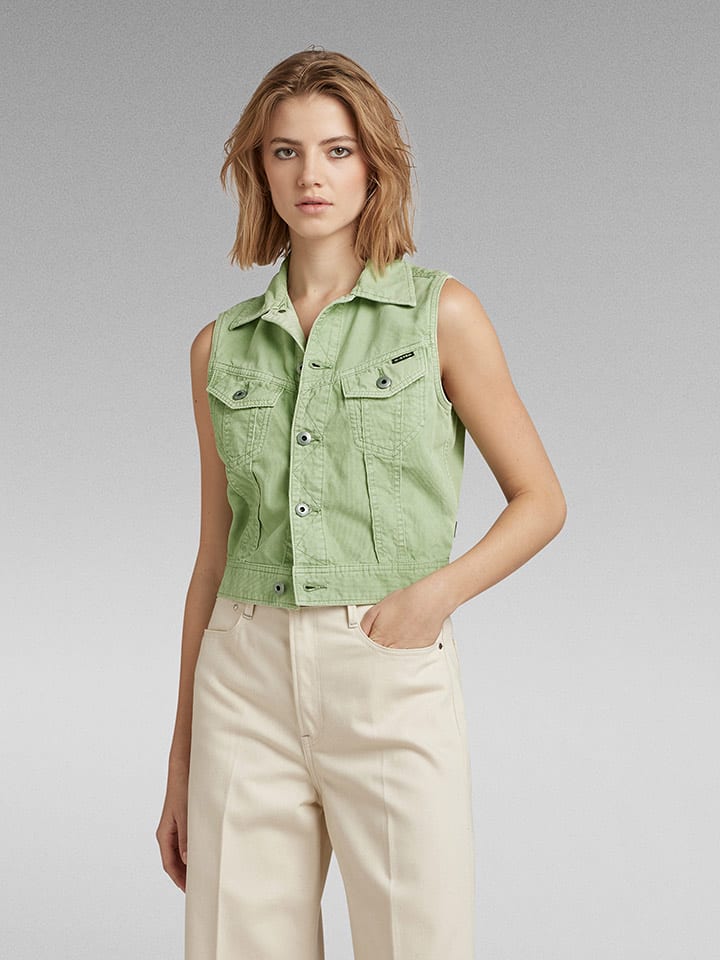 G-Star Kamizelka dżinsowa w kolorze zielonym rozmiar: XL