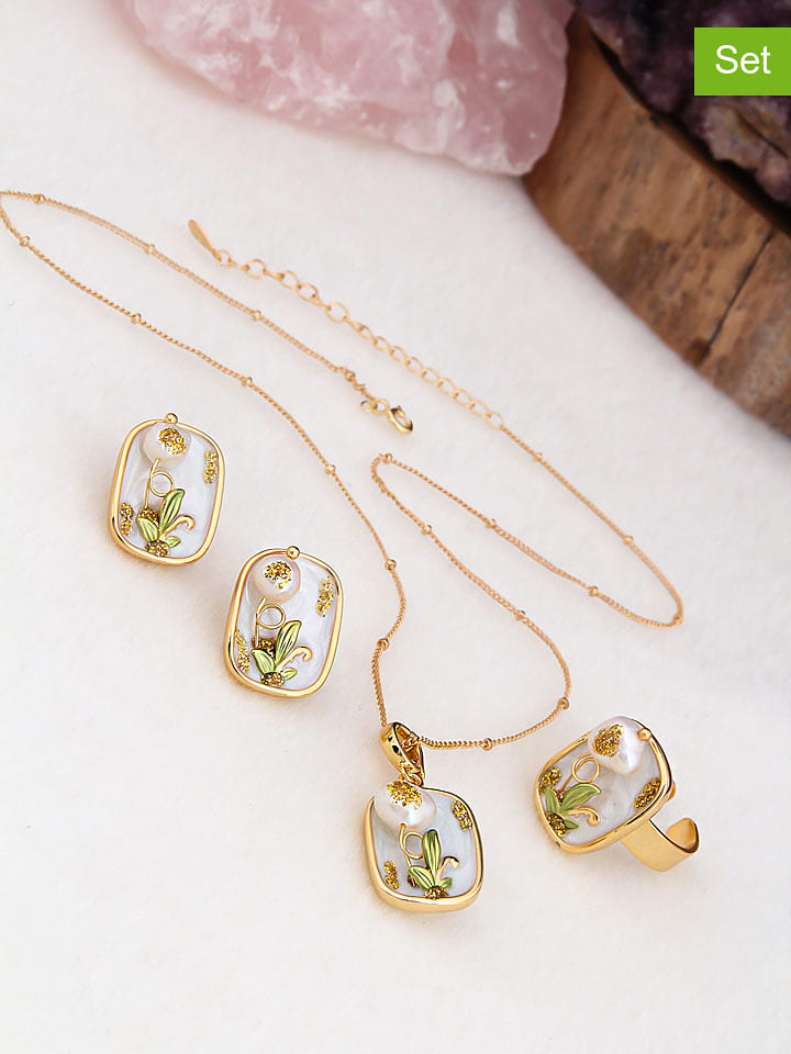 Pierres de Jade 3-częściowy zestaw biżuterii rozmiar: onesize