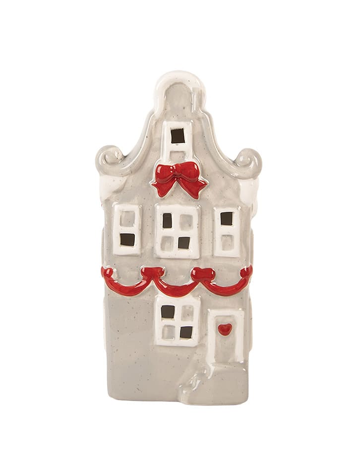 Clayre & Eef Dekoracyjny domek LED w kolorze szarym - 11 x 22 x 9 cm rozmiar: onesize