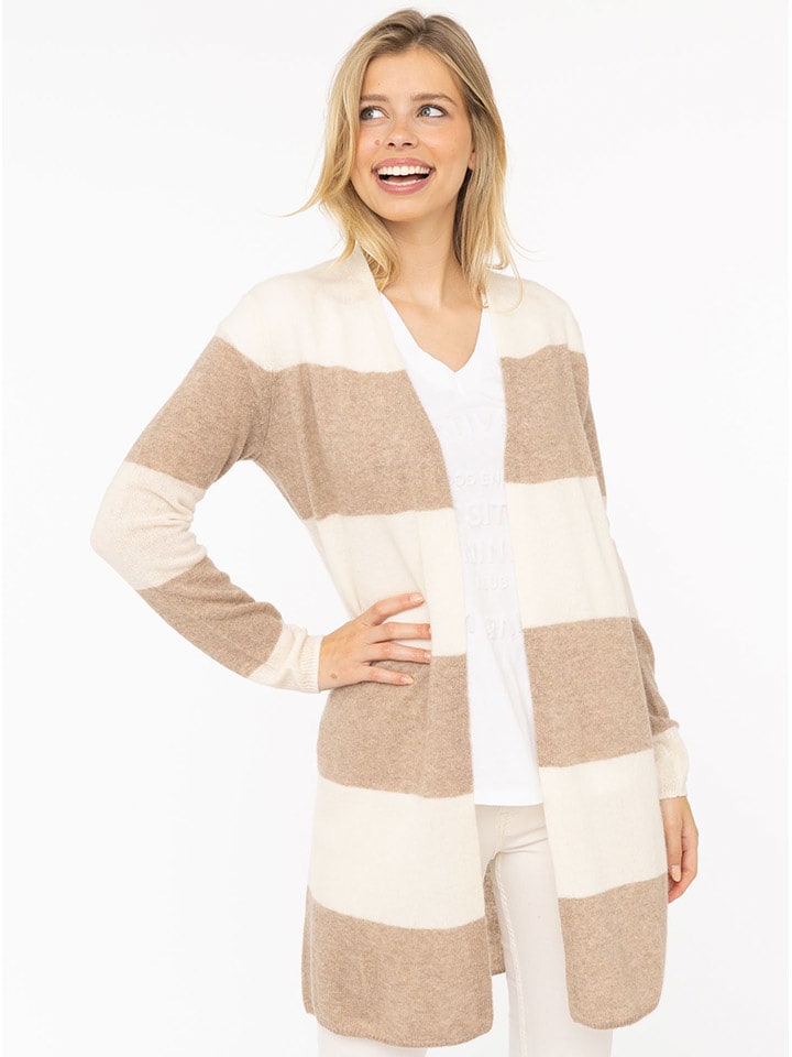 Zwillingsherz Kardigan w kolorze kremowo-beżowym rozmiar: L