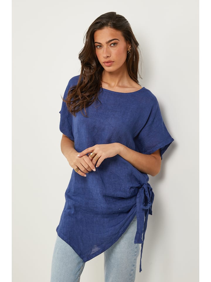 Le Monde du Lin Lniana tunika w kolorze niebieskim rozmiar: 34/36