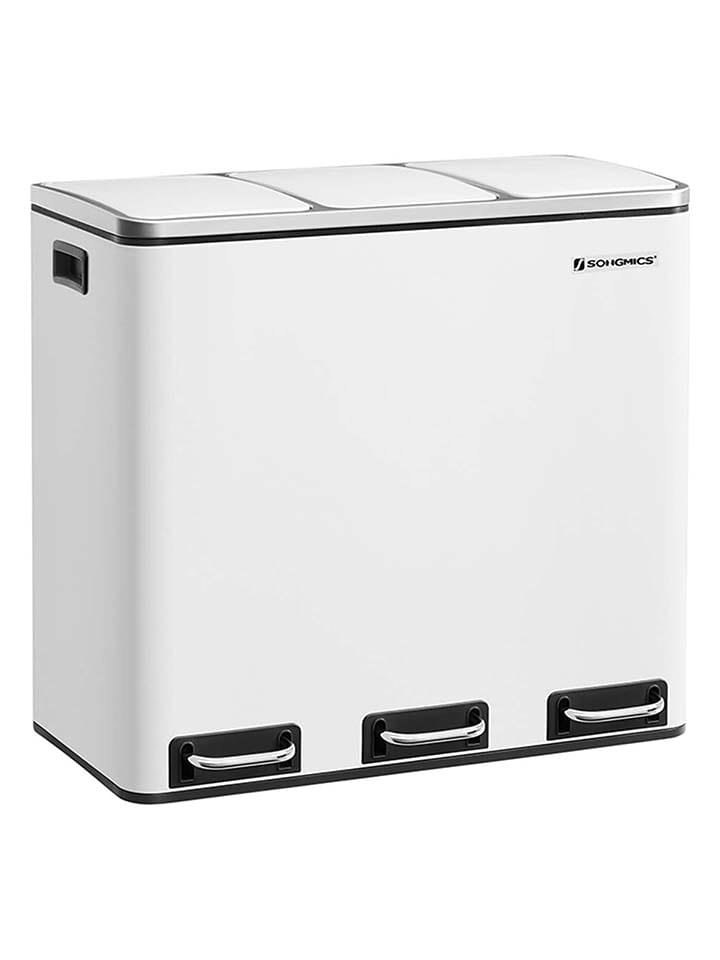 SONGMICS Kosz w kolorze srebrno-białym na śmieci - 61 x 55,5 x 31,5 cm rozmiar: onesize