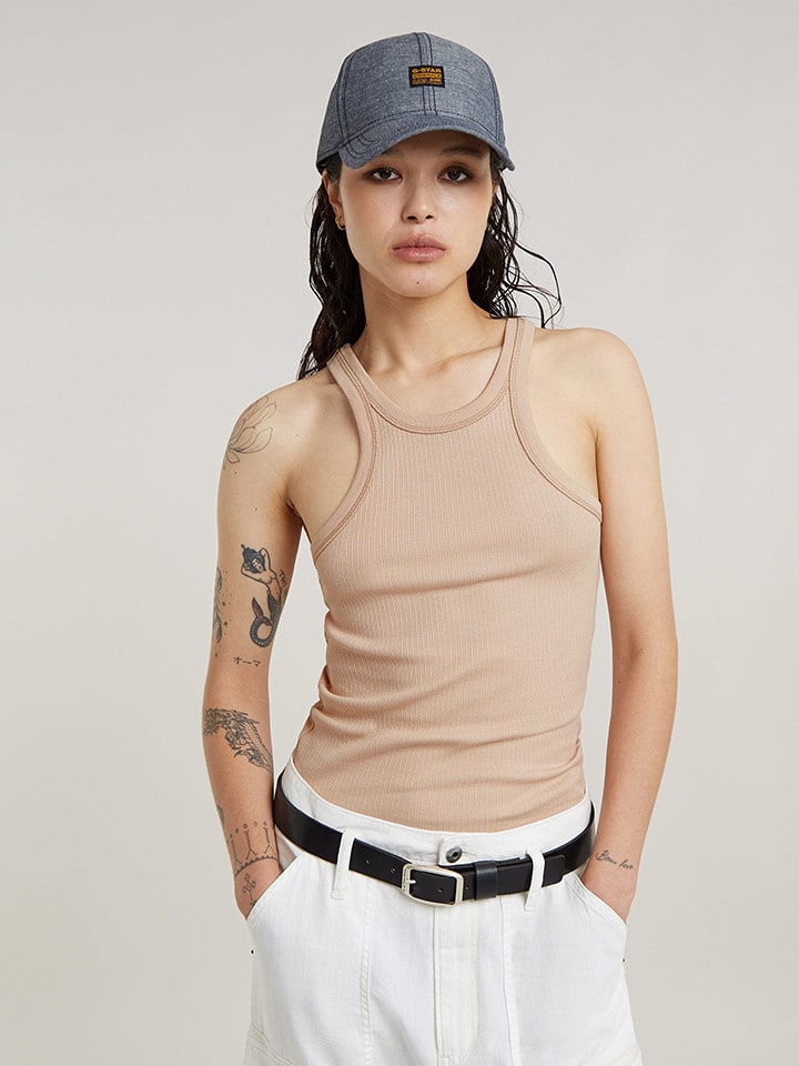 G-Star Top w kolorze beżowym rozmiar: XL