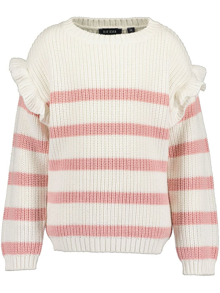 Blue Seven Sweter w kolorze kremowo-jasnoróżowym rozmiar: 110