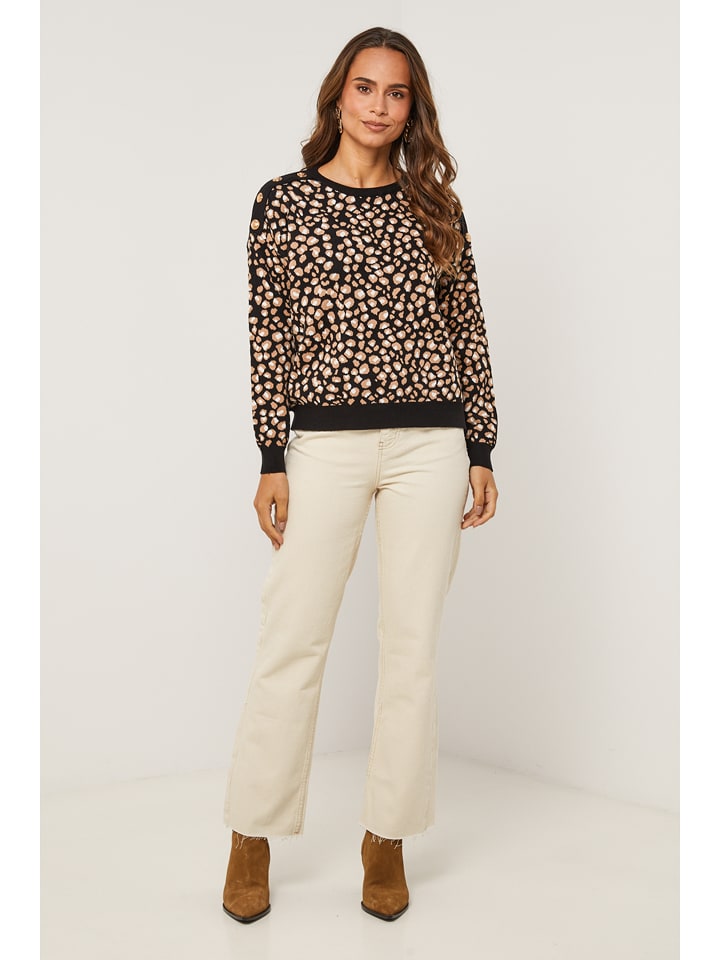 Soft Cashmere Sweter w kolorze czarno-jasnobrązowym rozmiar: 38/40