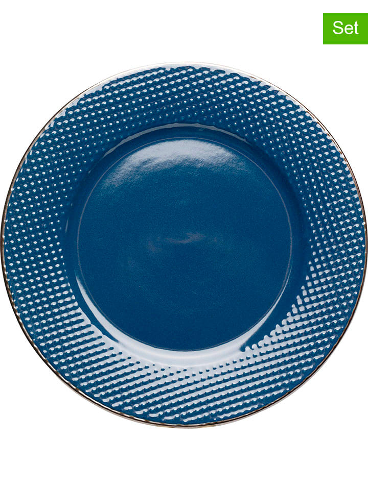 Kare Talerze śniadaniowe (4 szt.) "Muse" w kolorze niebieskim - Ø 20 cm rozmiar: onesize