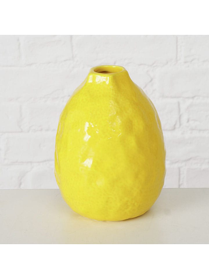 Boltze Wazon "Zitronella" w kolorze żółtym - wys. 18 x Ø 14 cm rozmiar: onesize