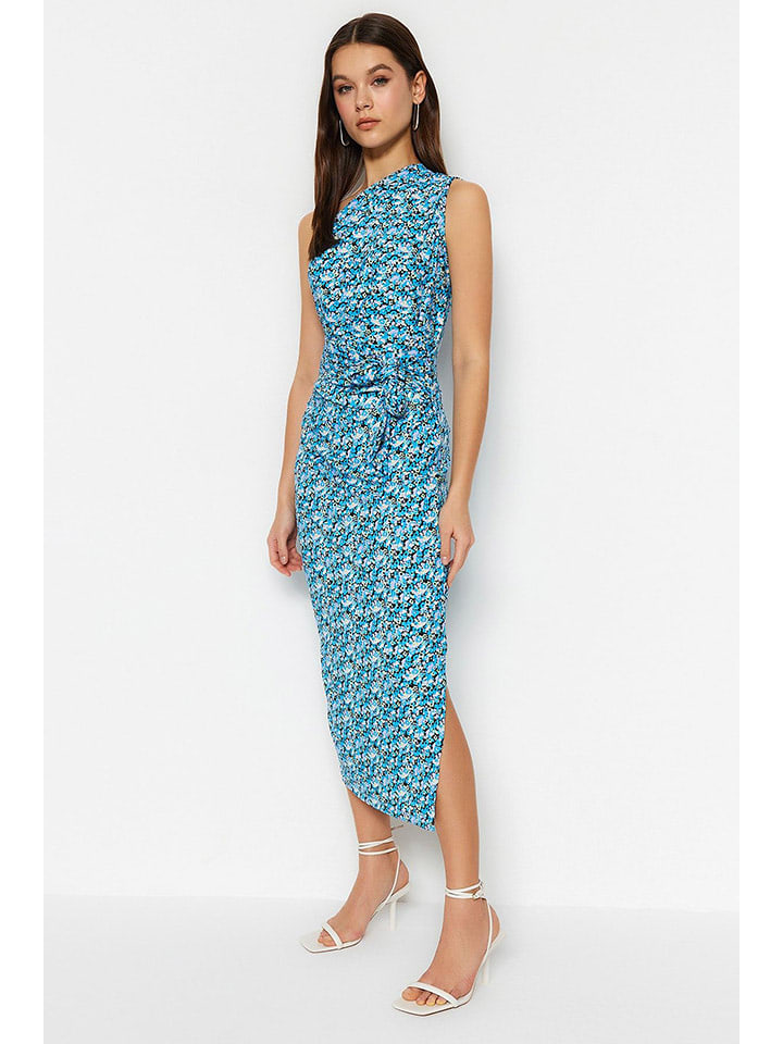 trendyol Sukienka w kolorze błękitno-czarno-białym rozmiar: M