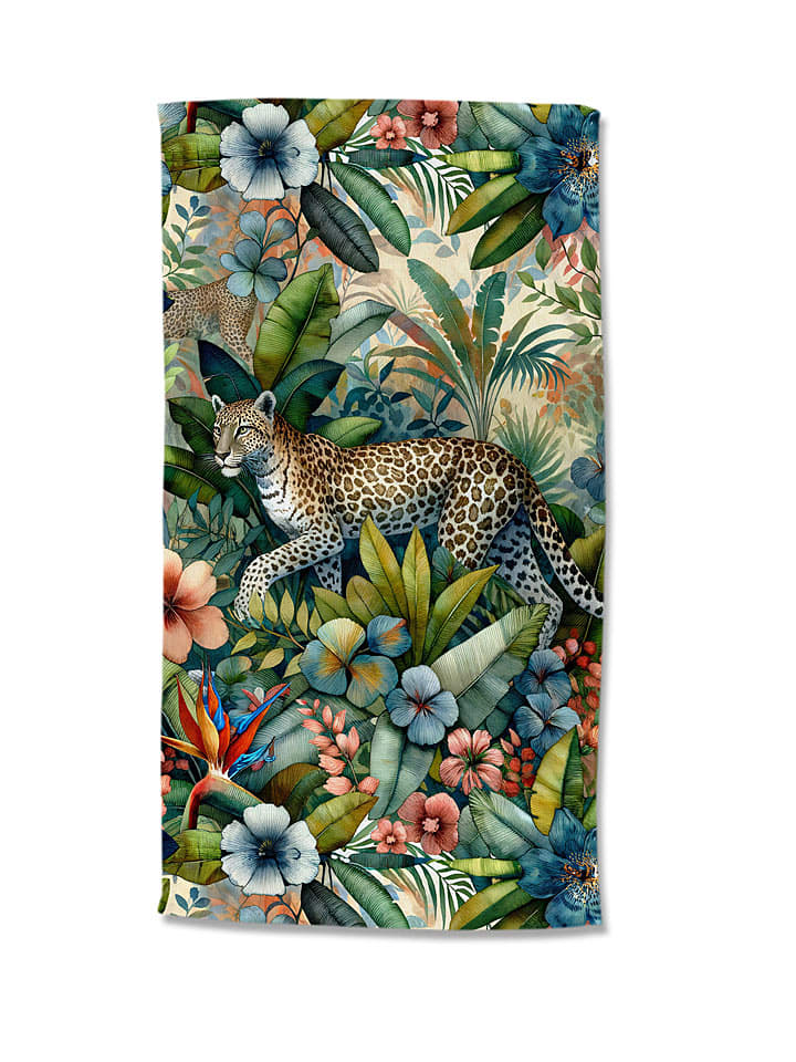 Good Morning Ręcznik plażowy "Raza" w kolorze jasnobrązowo-zielonym rozmiar: 100x180 cm