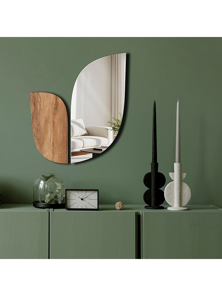 ABERTO DESIGN Lustro w kolorze srebrno-jasnobrązowym - 43 x 50 cm rozmiar: onesize