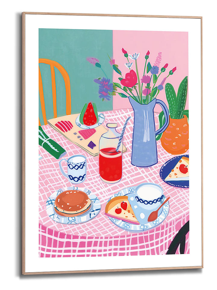 Orangewallz Druk artystyczny "Sweet Table" w ramce rozmiar: 50x70 cm