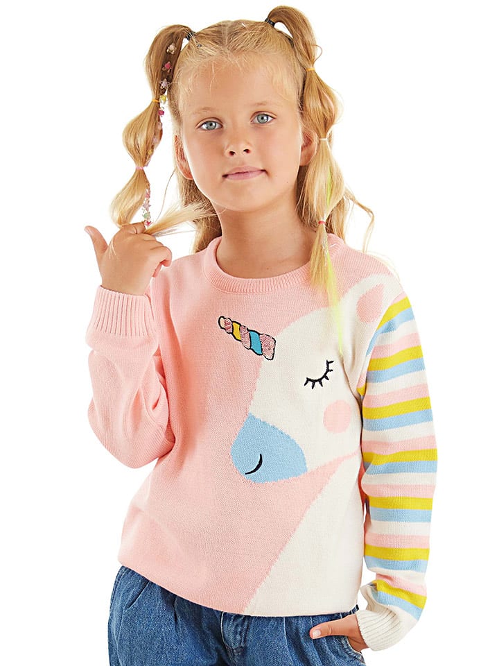 Denokids Sweter "Unicorn" w kolorze jasnoróżowym rozmiar: 128