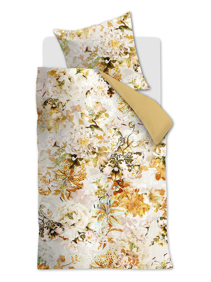 Beddinghouse Komplet pościeli satynowej "Mellow" w kolorze żółtym rozmiar: 135x200 cm