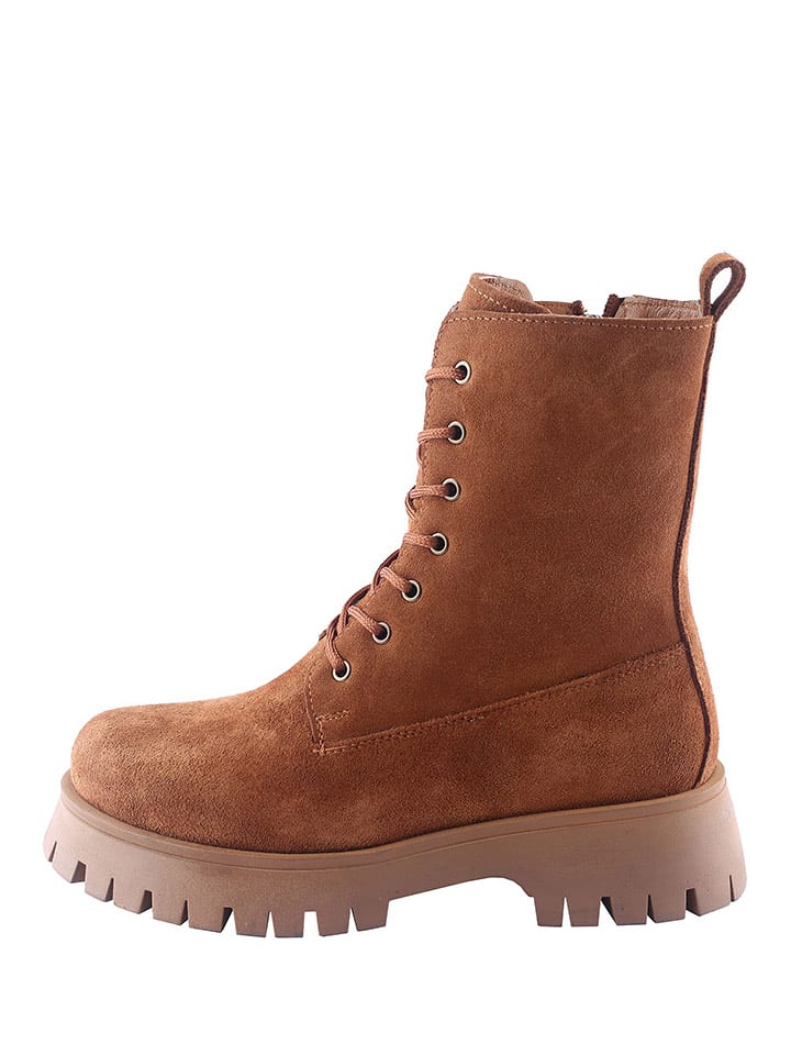 D.Moro Skórzane trzewiki w kolorze jasnobrązowym rozmiar: 37