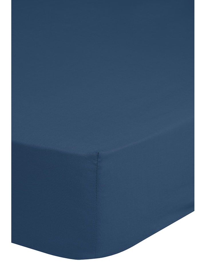 Good Morning Prześcieradło "Good Morning" w kolorze granatowym na gumce rozmiar: 180x220 cm