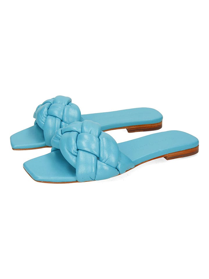 MELVIN & HAMILTON Skórzane klapki "Brooke" w kolorze błękitnym rozmiar: 41