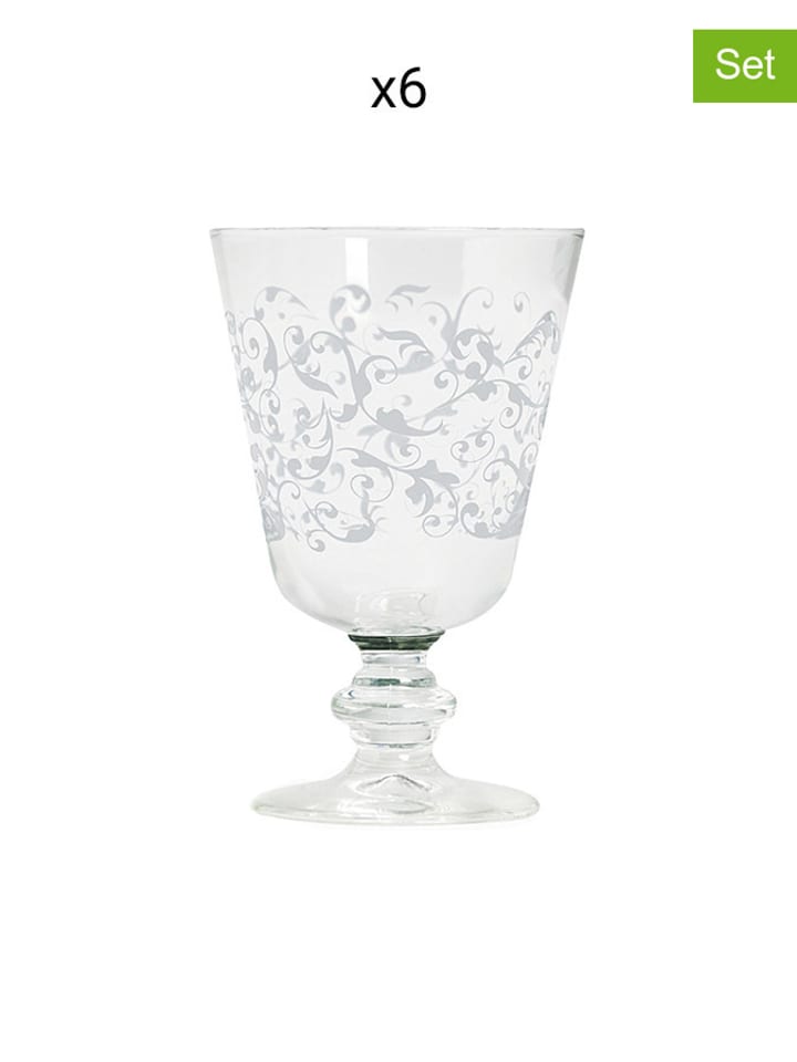 Trendy Kitchen by EXCÉLSA Kieliszki (6 szt.) "Domus" w kolorze białym - 280 ml rozmiar: onesize