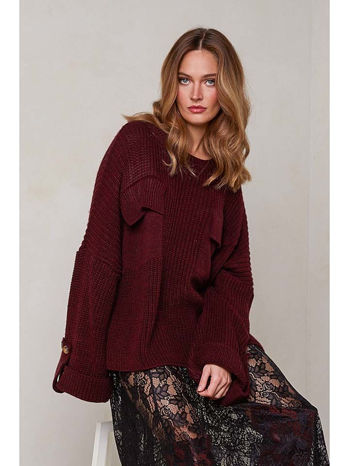 Joséfine Sweter w kolorze bordowym rozmiar: L