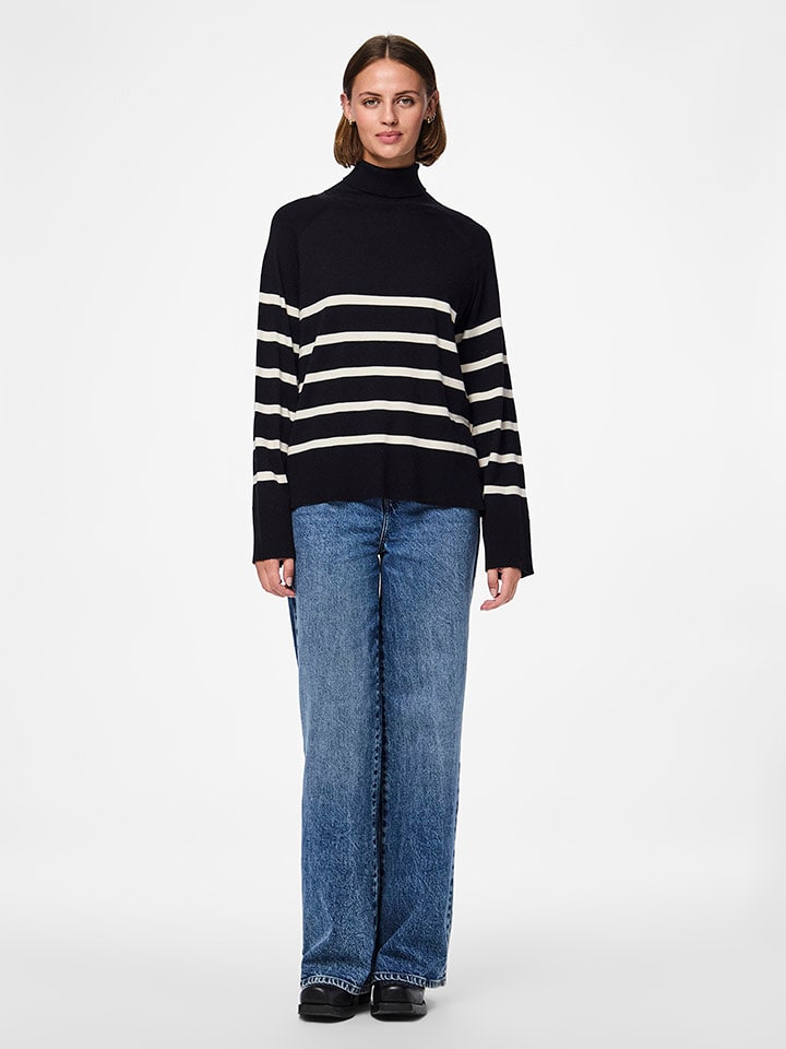 Pieces Golf "Sia" w kolorze czarno-białym rozmiar: S