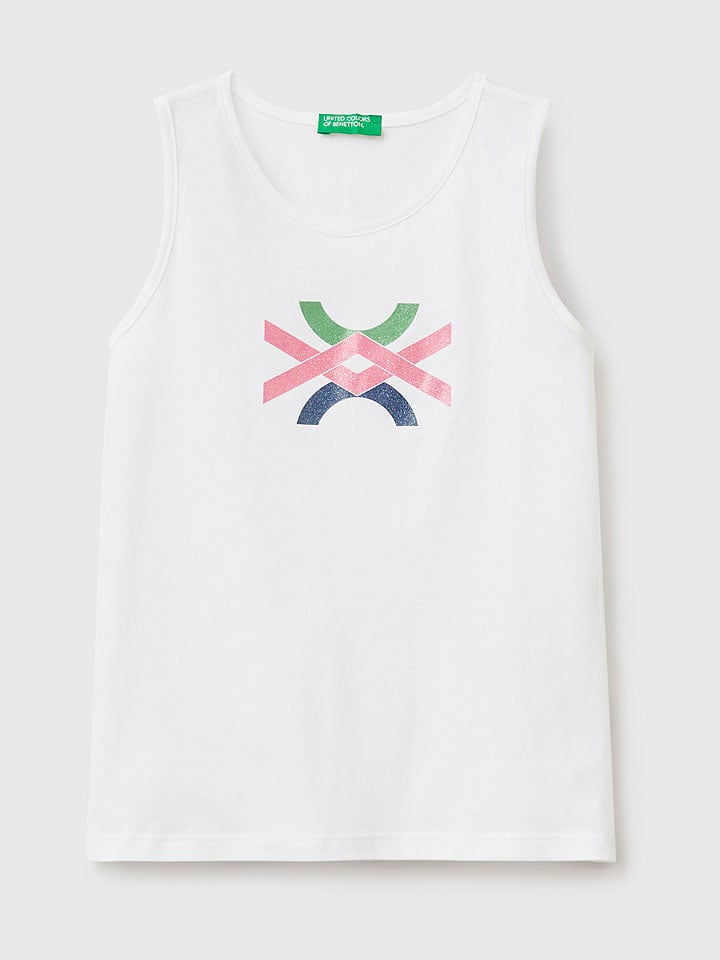 Benetton Top w kolorze białym rozmiar: 122