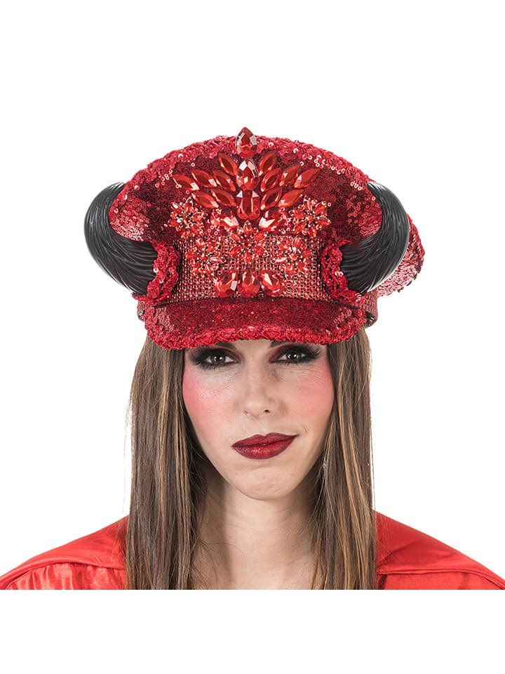 CHAKS Kapelusz kostiumowy "Red Devil" w kolorze czerwonym rozmiar: onesize