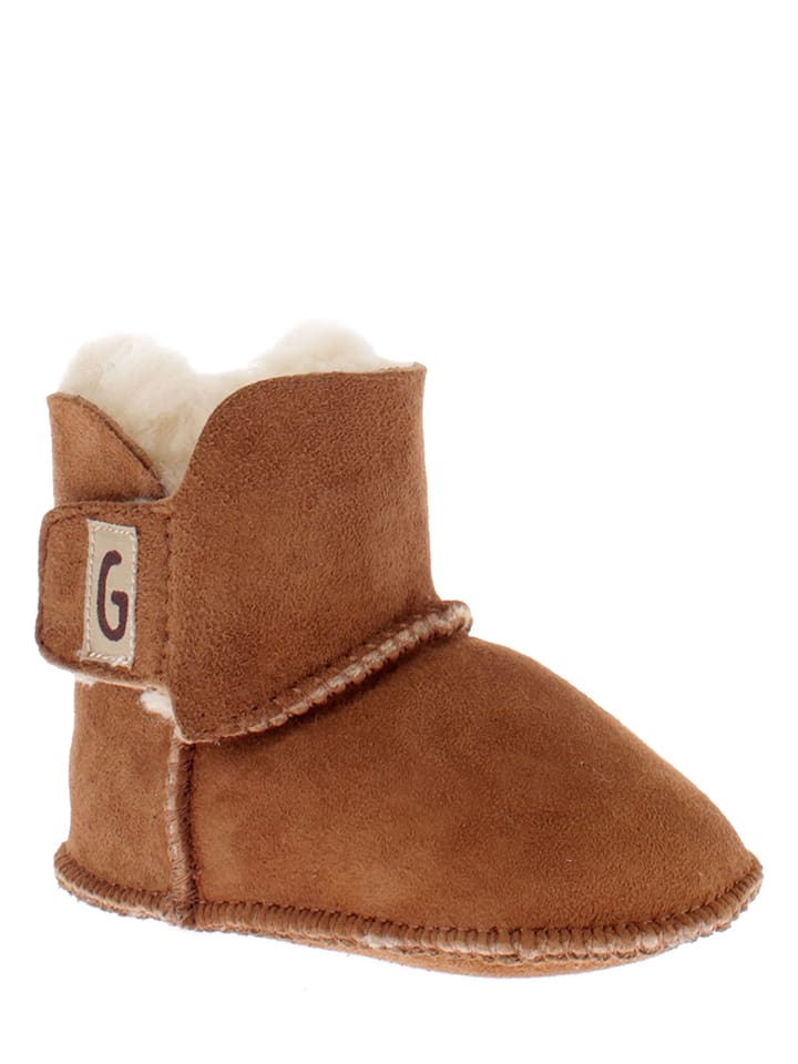 Gooce Skórzane buty "Charlotte" w kolorze brązowym do raczkowania rozmiar: S