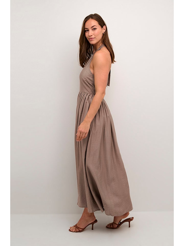 CULTURE Sukienka w kolorze jasnobrązowym rozmiar: S