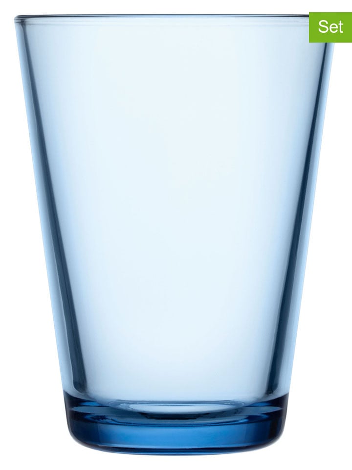 Moomin Szklanki (2 szt.) "Kartio" w kolorze błękitnym - 400 ml rozmiar: onesize