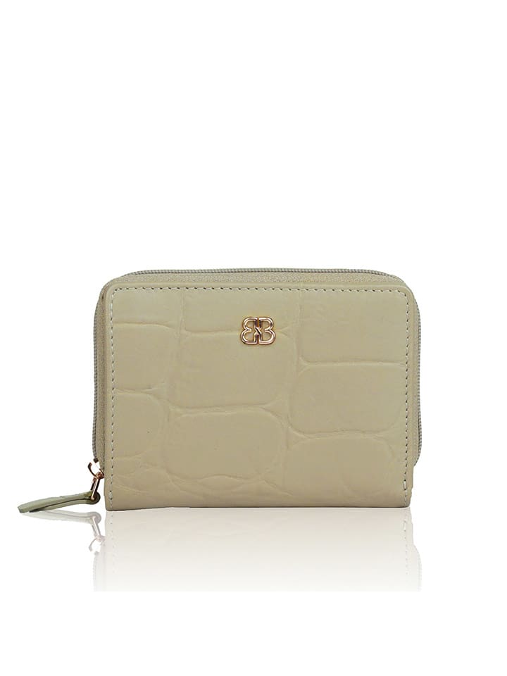 Bellicci Skórzany portfel "Veneta" w kolorze beżowym - 11 x 8 x 2 cm rozmiar: onesize